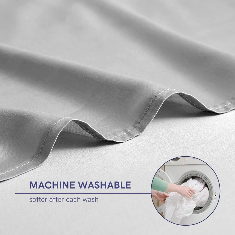 YnM Cooling Duvet Cover for Weighted Blankets with 8 Strings (Light Grey, 80"x87") - Image 5